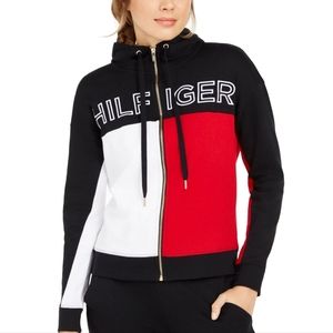 TOMMY HILFIGER SPORT Zip Up Color Block Hoodie